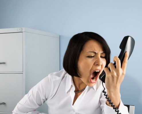 mad customer service agent