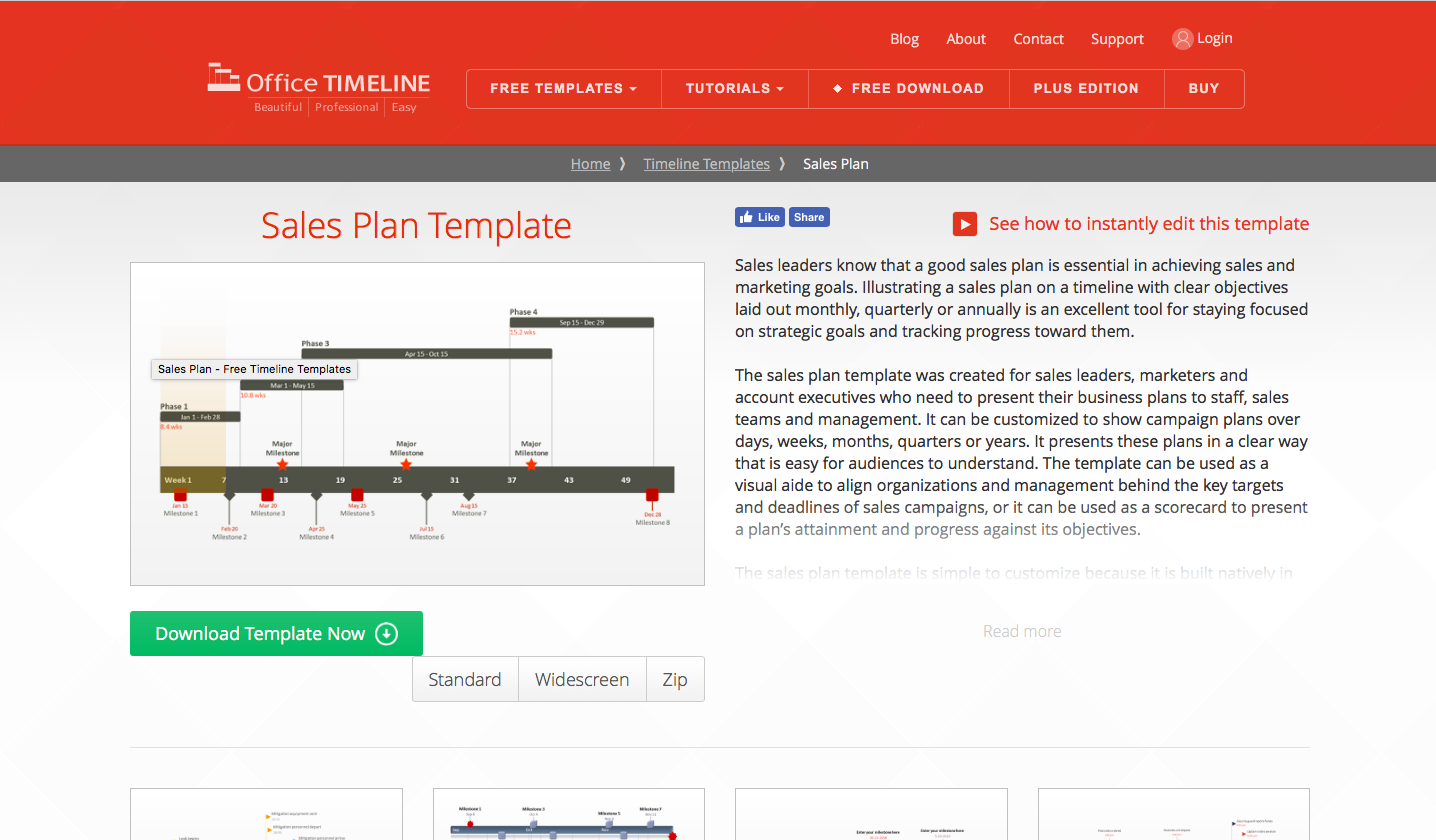 office timeline sales plan template