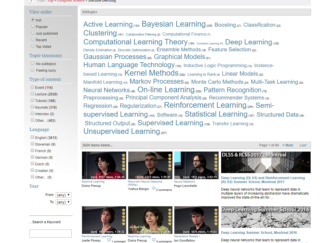 beginner machine learning course videolectures